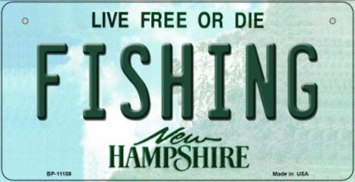 Smart Blonde BP-11159 3 x 6 in. Fishing New Hampshire Novelty Metal Bi