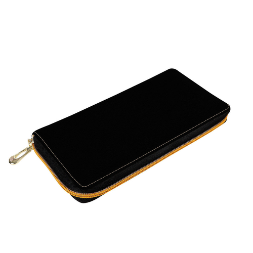 Zippered Black Clutch Wallet