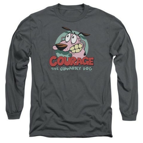 Trevco Courage The Cowardly Dog-Courage - Long Sleeve Adult 18-1 Tee -