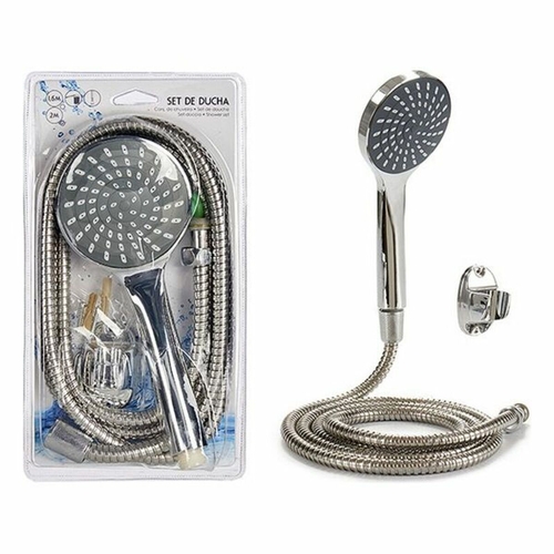 A shower head with a hose to direct the flow 2 m Silver Metal