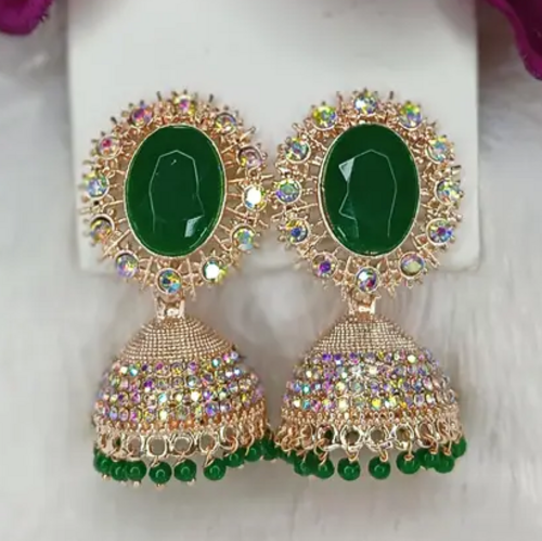 Women's TRADITIONAL WEDDING DESIGN KUNDAN STONE WORK JHUMKA Color