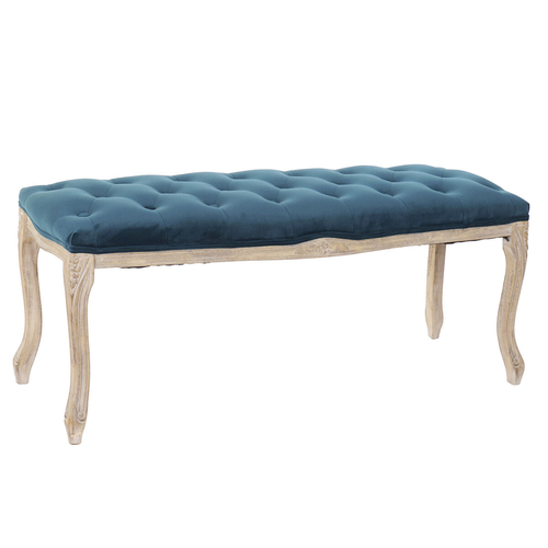 Bench DKD Home Decor Polyester Velvet Rubber wood Green (110 x 37 x 49