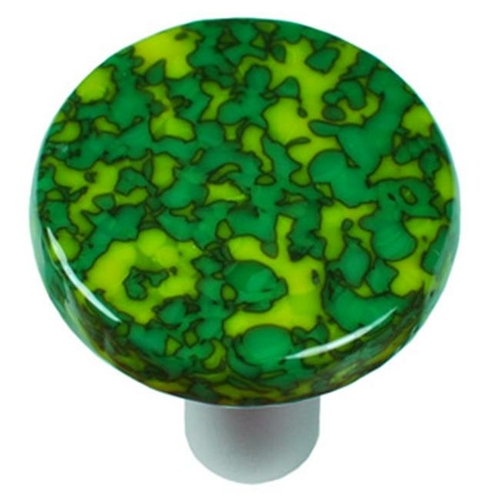Hot Knobs HK8051-KRA Granite Sunflower Yellow & Jade Green Round Glass