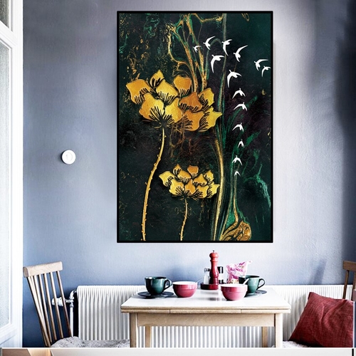 Flower Modern Abstract Painting Poster On