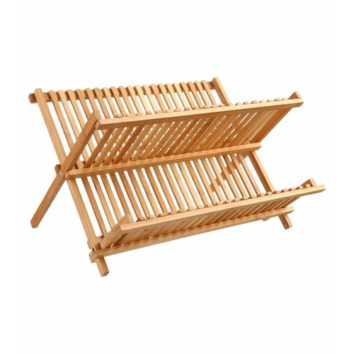 Draining Rack for Kitchen Sink 5five Foldable Natural Bamboo (42 x