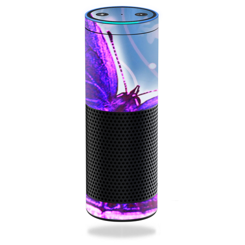 Mightyskins AMECHO-Violet Butterfly Skin Decal Wrap for Amazon Echo Co