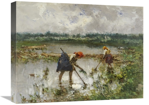 Global Gallery GCS-268284-22-142 22 in. Women at Work in Rice Fielda A