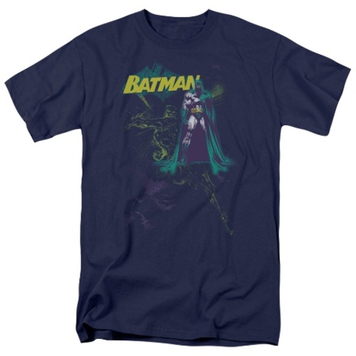 Trevco Batman-Bat Spray - Short Sleeve Adult 18-1 Tee - Navy- 2X