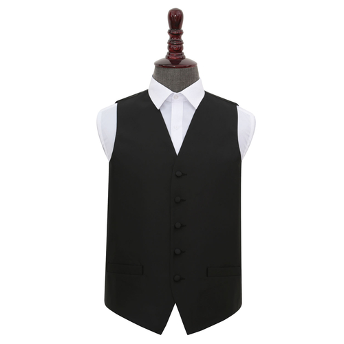 Solid Check Waistcoat - Black, 42'