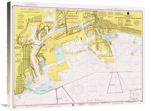 Global Gallery GCS-450531-36-142 36 in. Nautical Chart - Los Angeles &