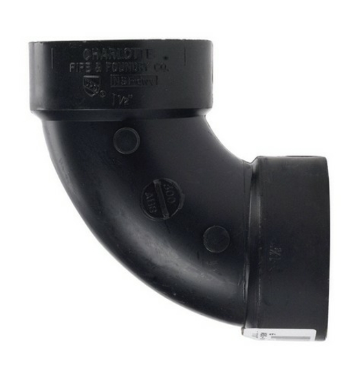 Charlotte Pipe ABS003000600HA 1.5 in. ABS-DWV 90 Degree Elbow