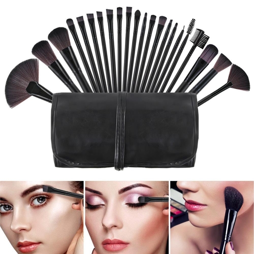 22 Piece Makeup Brush Set; Professional Black Foundation Eyeshadow