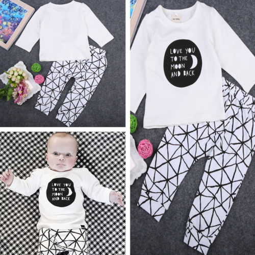 2016 2pcs Newborn Kids Baby Boys Girls Outfits