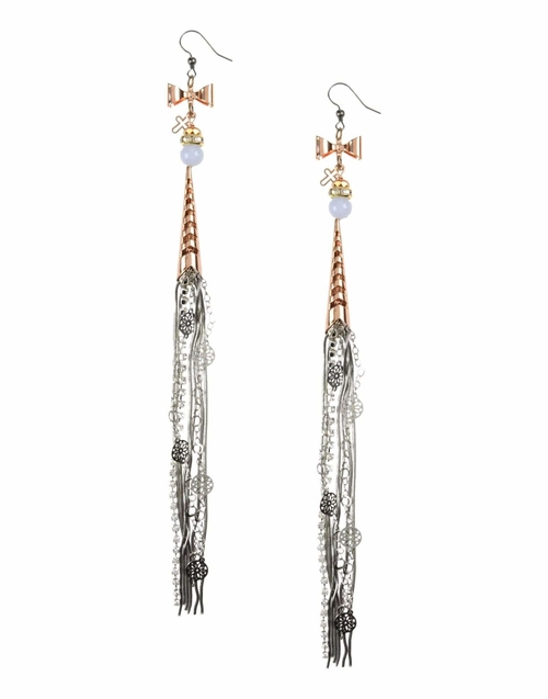 Calcedony Stones Long Earrings