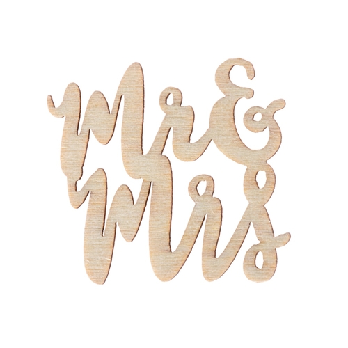 15pcs Mr&Mrs Wooden Slice Laser Cut Hanging