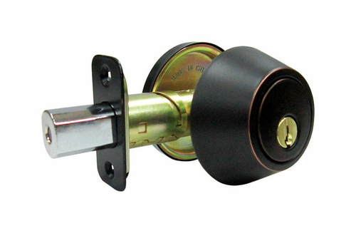 Faultless 5002078 Aged Bronze Metal Single Cylinder Deadbolt - ANSI Gr