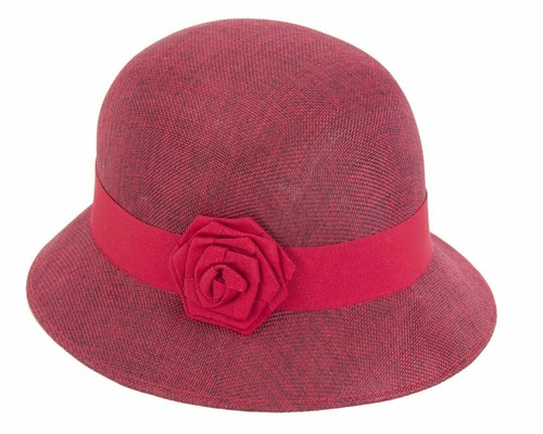 Burgundy red cloche hat