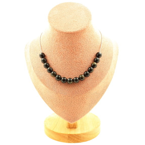 Golden Obsidian 8 mm 15 beads necklace