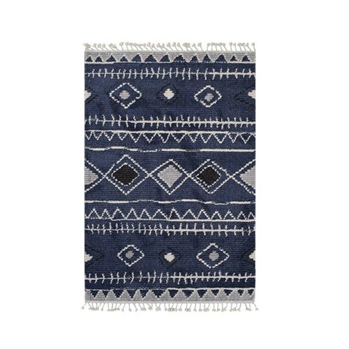 Algiers Navy And Light Grey Rug 80 X 300 Cm