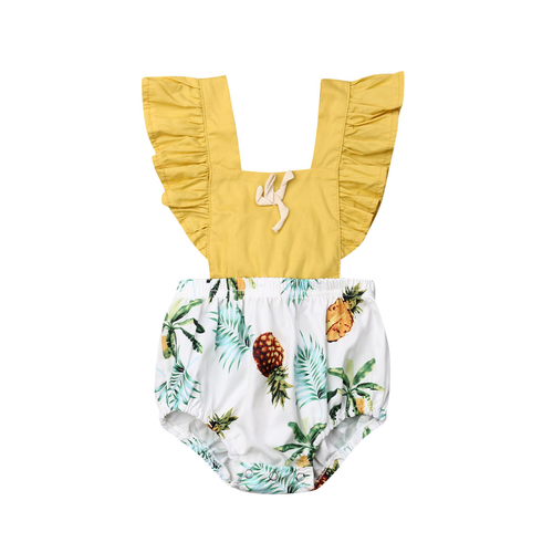 Summer Newborn Baby Girl Bodysuits Ruffles Short