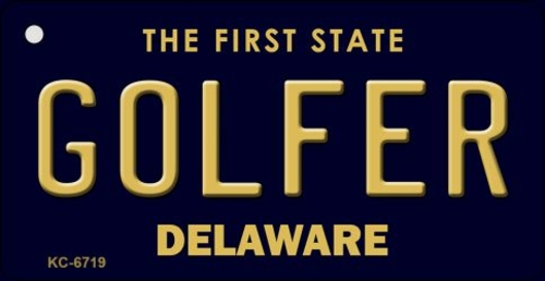 Smart Blonde KC-6719 1.5 x 3 in. Golfer Delaware State License Plate K