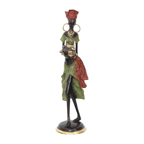 Vintage Los Wax Bronze Figurine of an African Woman