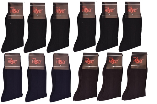 Hibaly Boy's Nylon Ribbed Crew Dress Socks - Size 7-9