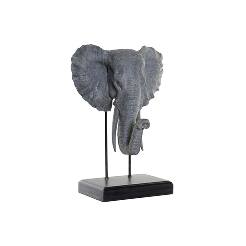 Decorative Figure DKD Home Decor Elephant Black Grey Metal Resin (40 x