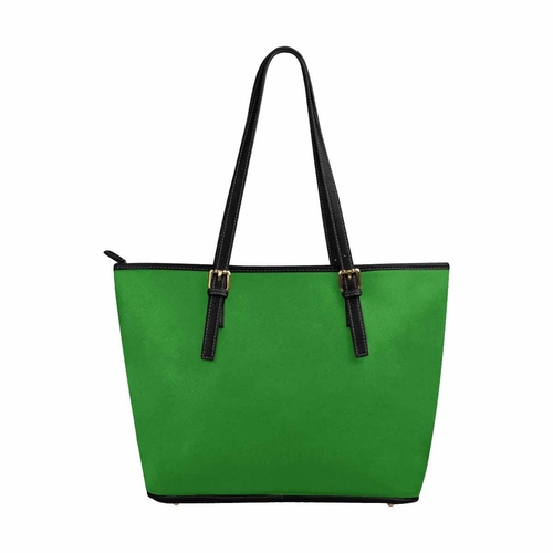 Large Leather Tote Shoulder Bag - Forest Green