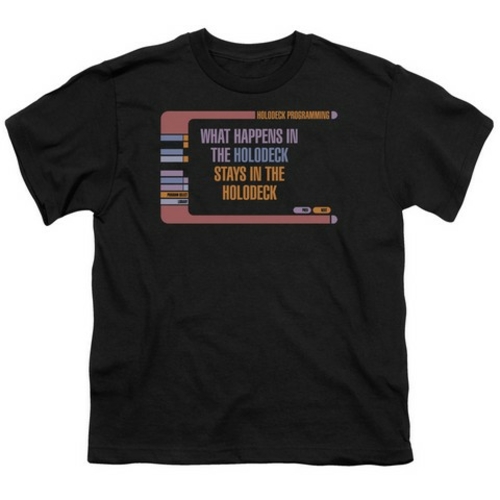 Trevco Star Trek-Holodeck Secrets - Short Sleeve Youth 18-1 Tee - Blac