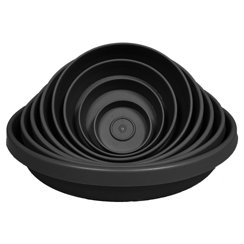 Bloem STT0800 8 in. Terra Plant Saucer Tray, Black