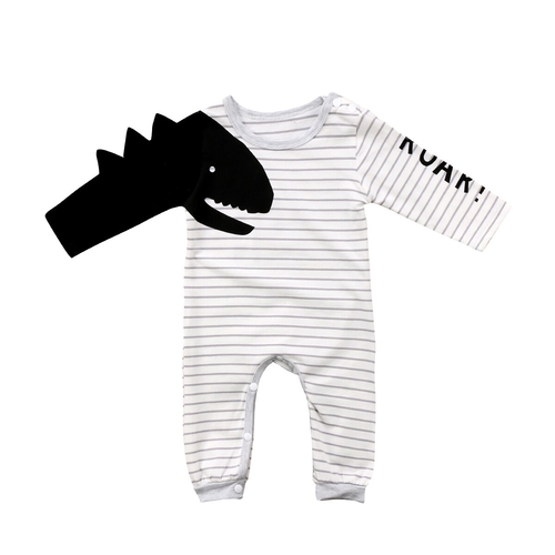 Striped 3D Dinosaur Casual Newborn Baby Boy