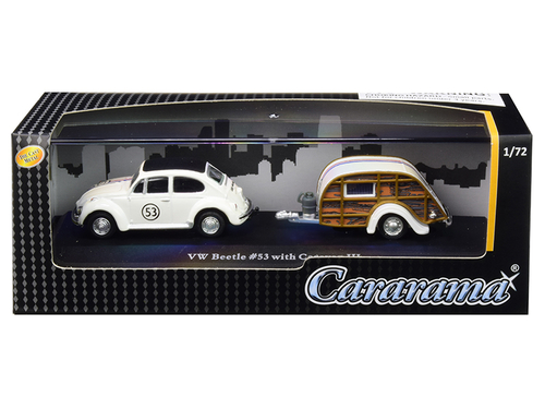 Volkswagen Beetle Racing #53 with Caravan III Travel Trailer in