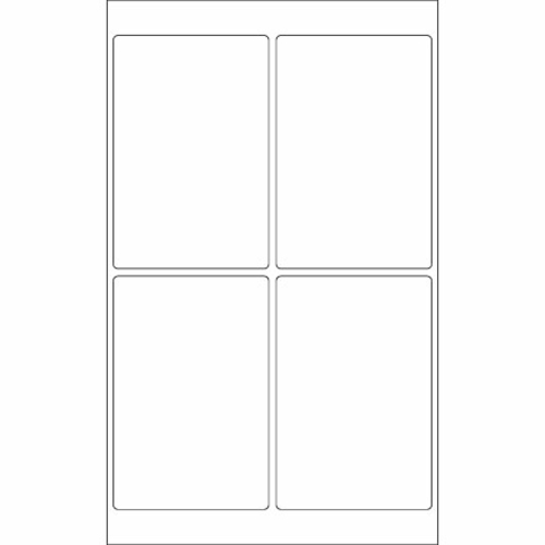 Box Partners LL130 4 x 6 in. White Rectangle Laser Labels - Pack of 40