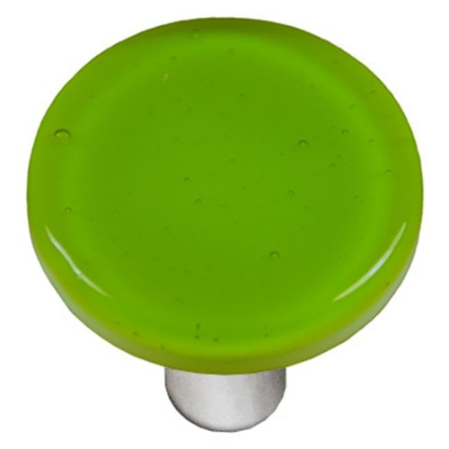 Hot Knobs HK1018-KRA Transparent Spring Green Round Glass Cabinet Knob