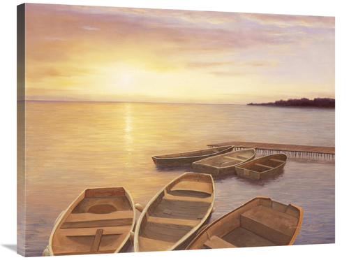 Global Gallery GCS-130657-2835-142 28 x 35 in. Boats At Dock Art Print