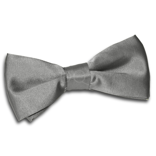 Plain Satin Pre-Tied Bow Tie - Platinum