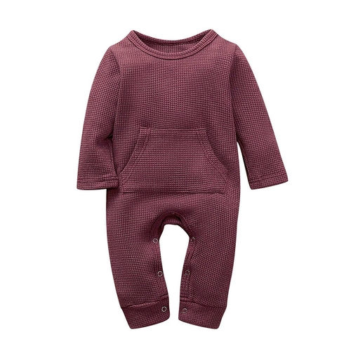 Newborn Infant Baby Boys Girls Long Sleeve Solid