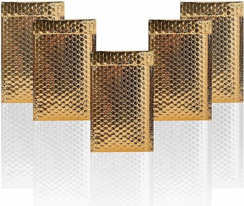 Pack of 25 Metallic Bubble Mailers 5 x 9 Gold Bubble Mailers 5x9,