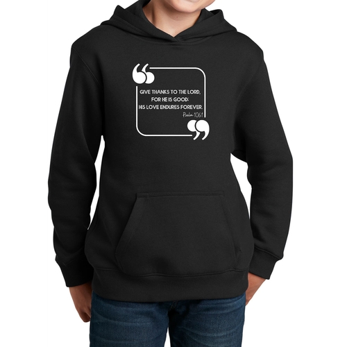 Youth Long Sleeve Hoodie Give Thanks to the Lord