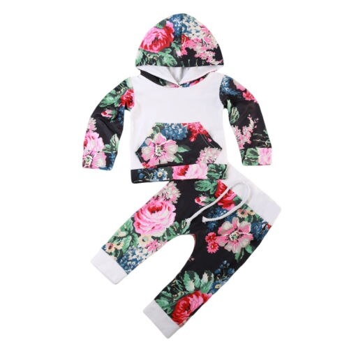 Newborn Infant Baby Girls Boys Floral Long Sleeve