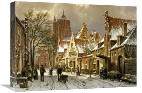 Global Gallery GCS-266687-22-142 22 in. A Winter Street Scene Art Prin