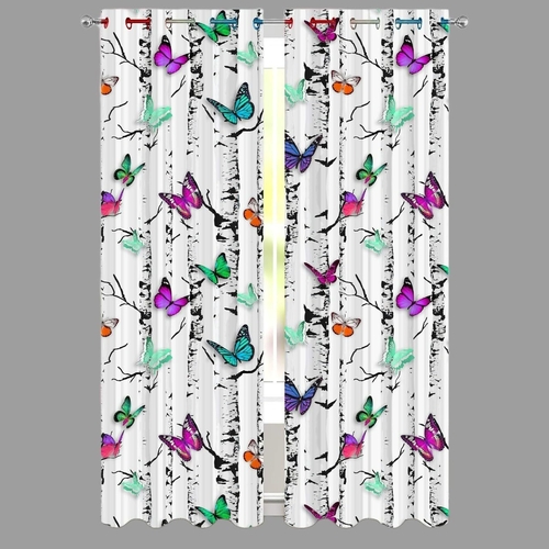 Butterfly Digital Printed Polyester Fabric Curtains for Living