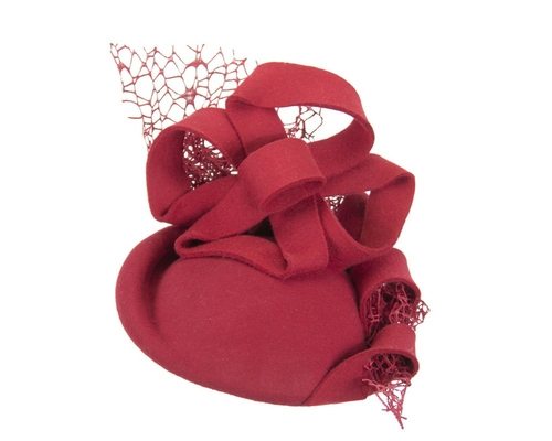 Bespoke red felt winter fascinator