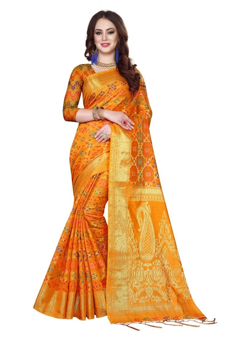 Generic Women's Kanjivaram Silk Saree with Blouse