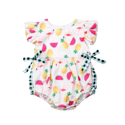 0 24M Summer Cute Baby Girl Short Sleeve Bodysuit