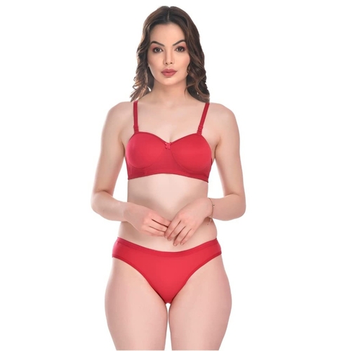 Women Half Cup Padded Bra Panty - Made of Pure Cotton Full Coverage