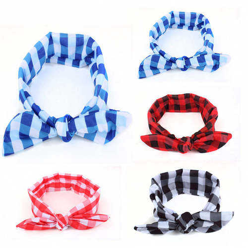 Fashion Baby girl headband Plaid Bowknot lovely 