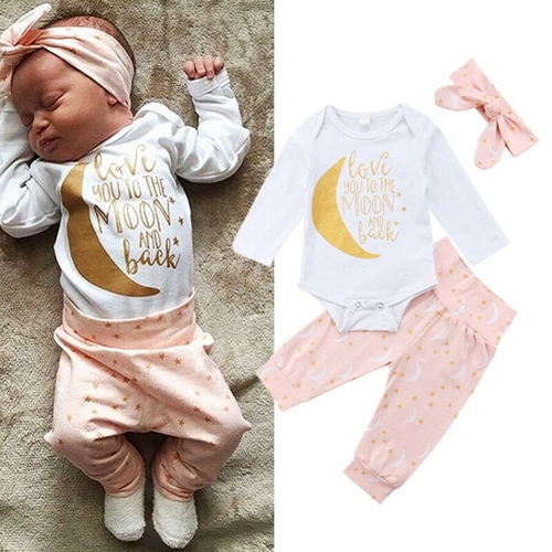 3Pcs Set Baby Boy Girl Clothes For Long Sleeve