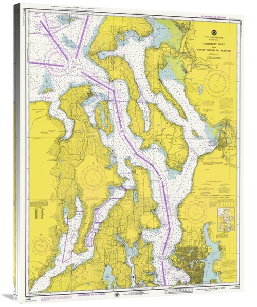 Global Gallery GCS-450528-40-142 40 in. Nautical Chart - Admiralty Inl